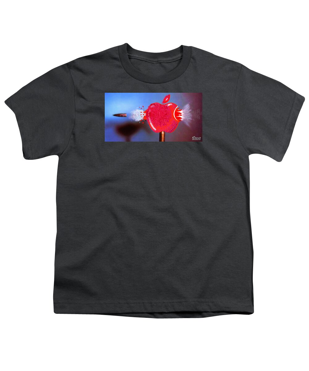Apple Computers Youth T-Shirt featuring the painting Apple by Tony Rubino