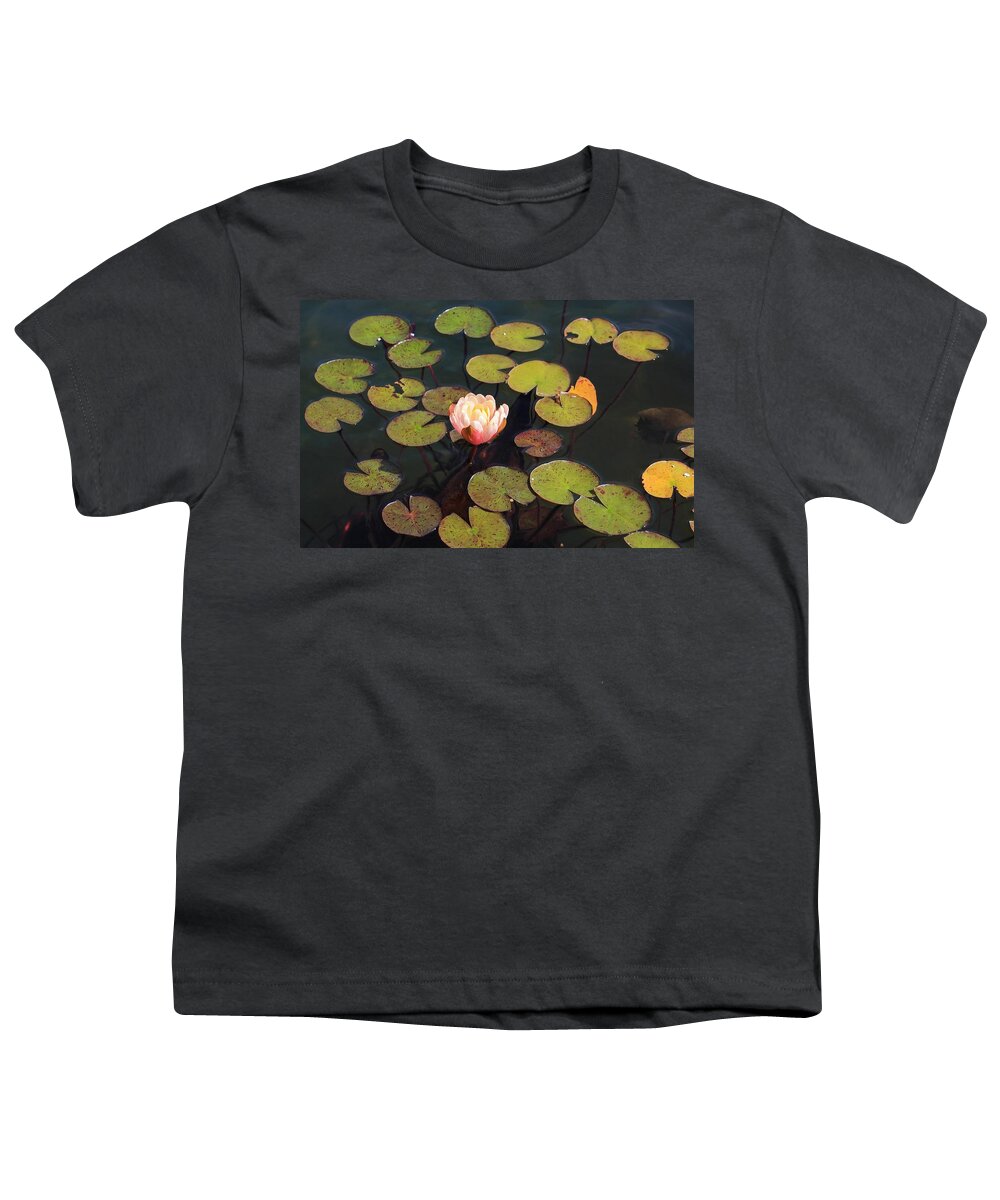 Lily Pads Youth T-Shirt featuring the photograph Aquatic Garden with Water Lily by Michael Saunders