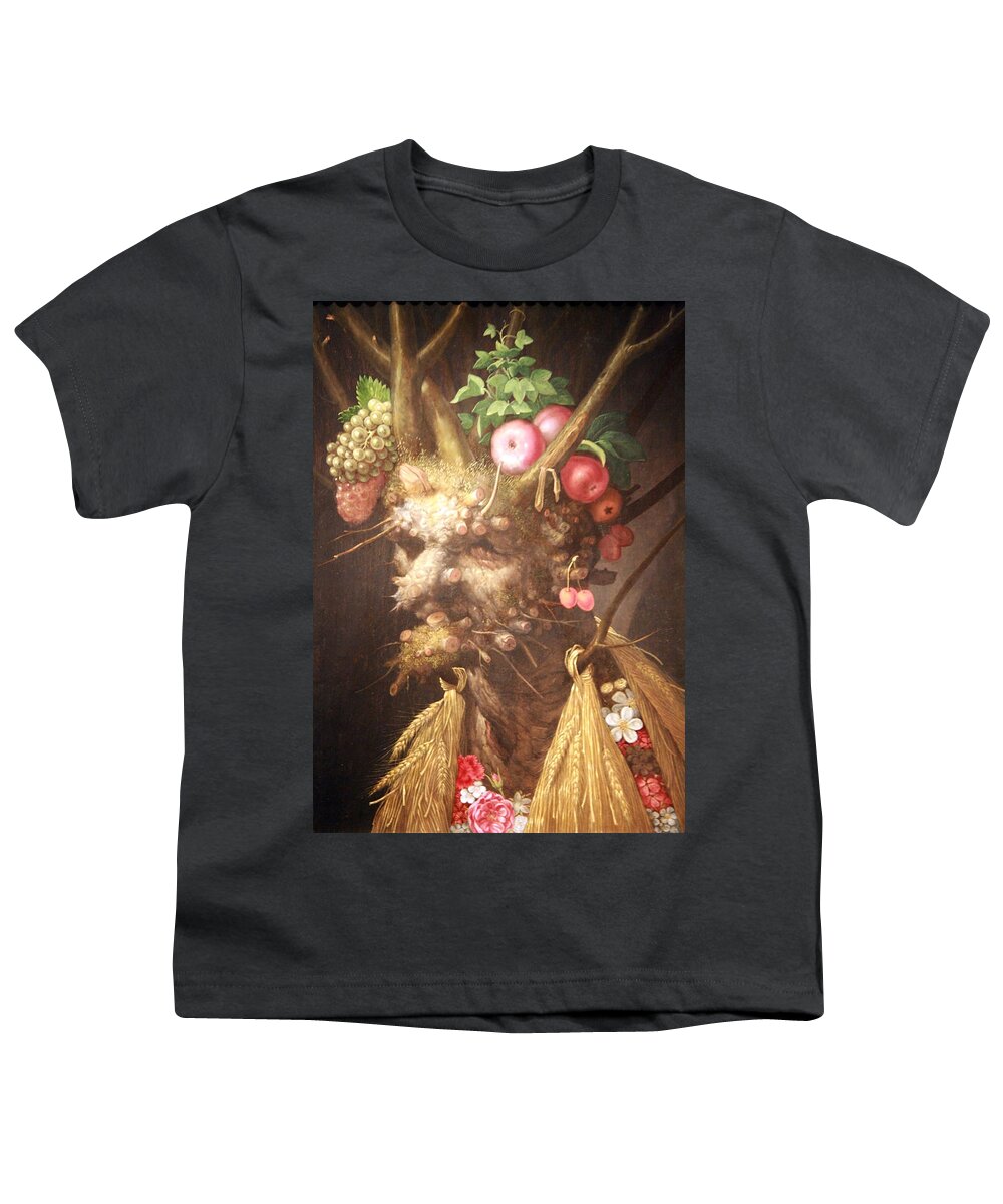 Four Seasons In One Head Youth T-Shirt featuring the photograph Arcimboldo's Four Seasons In One Head by Cora Wandel