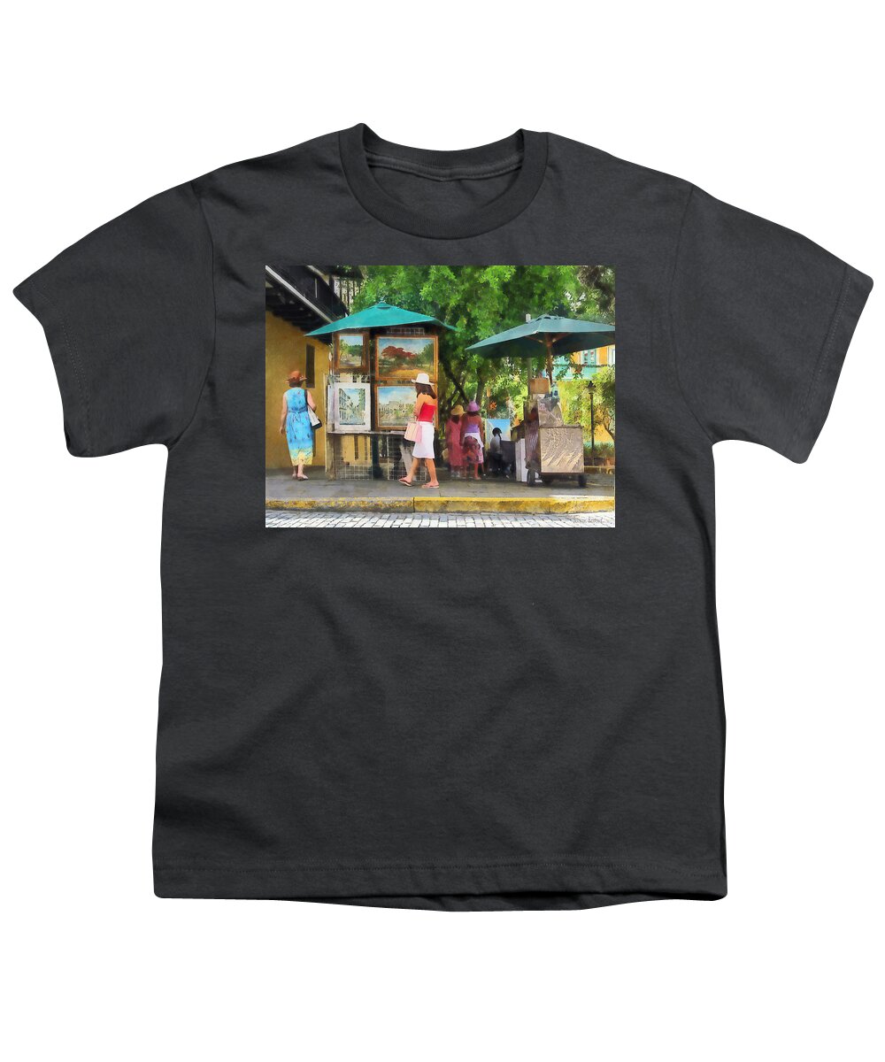 Art Youth T-Shirt featuring the photograph Art Show in San Juan by Susan Savad