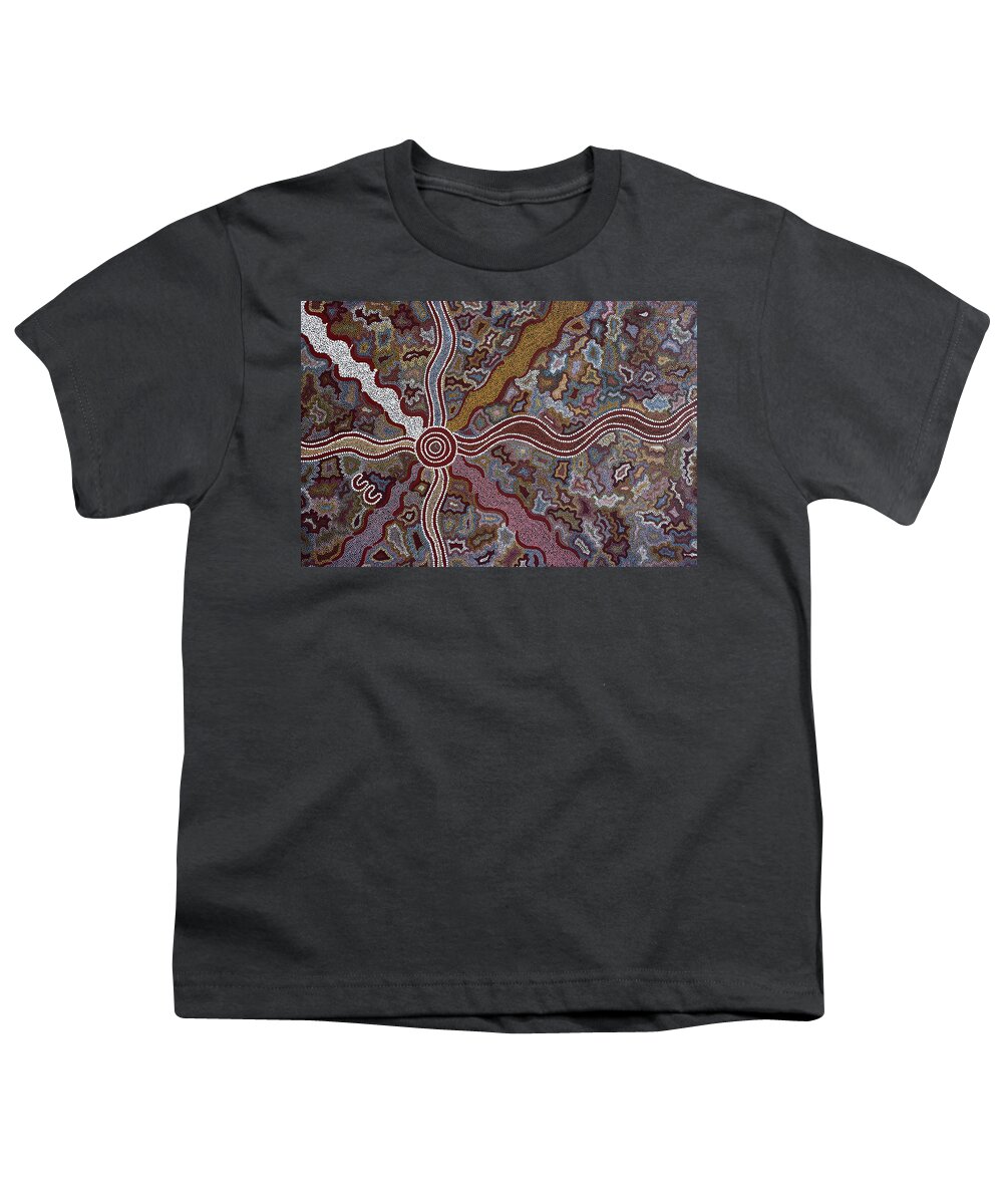 Aboriginal Youth T-Shirt featuring the painting Australian Aboriginal Dot Painting by A.b. Joyce