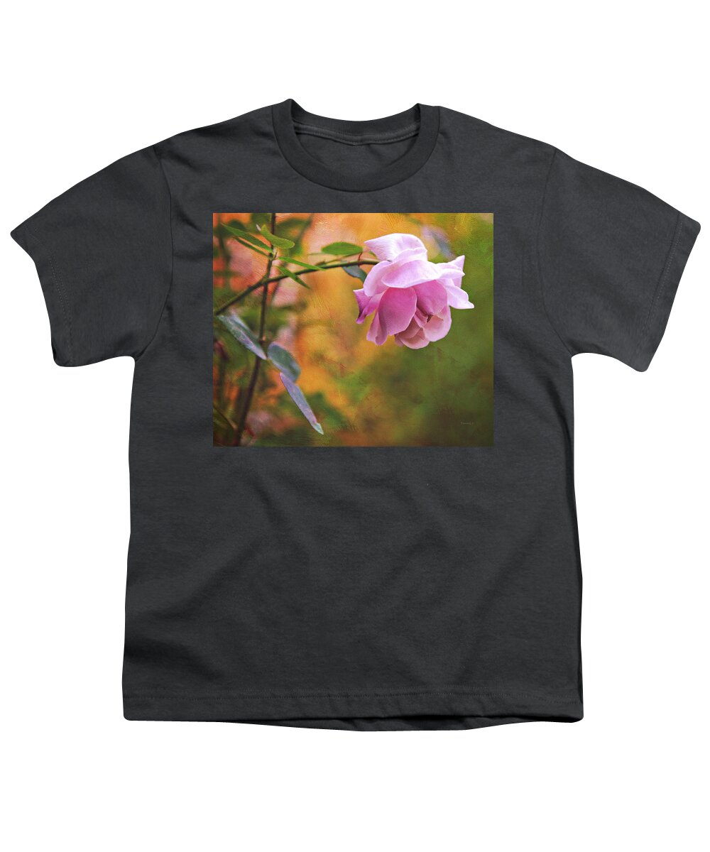 Rose Youth T-Shirt featuring the photograph Autumn Rose by Theresa Tahara