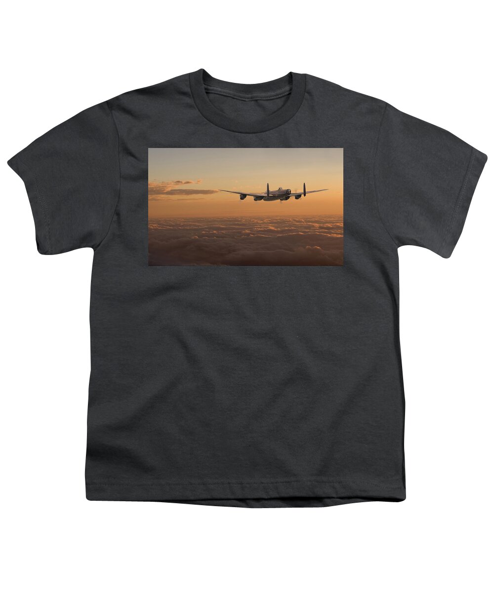 Aircraft Youth T-Shirt featuring the digital art Avro Lancaster - Homeward by Pat Speirs