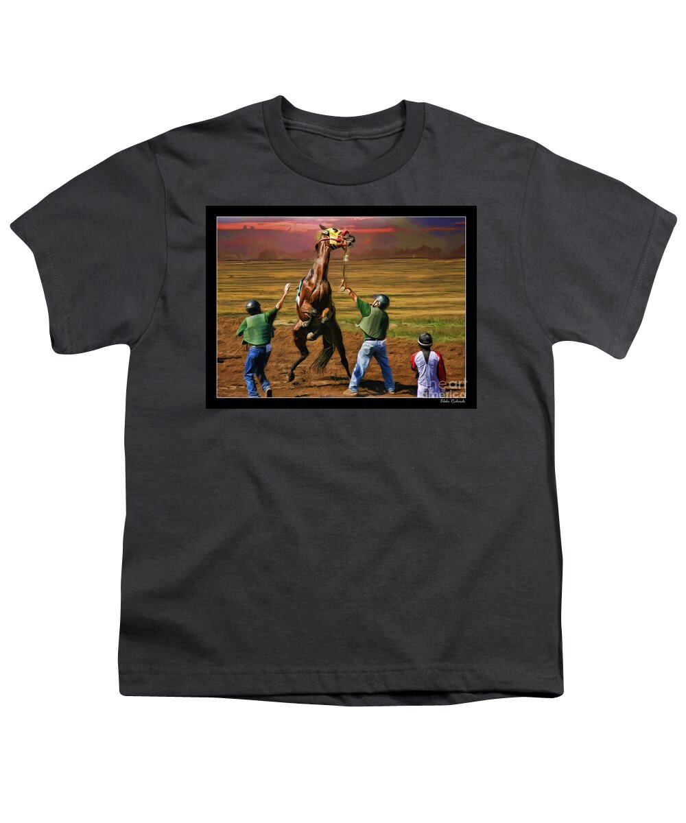 Peekarandoconer Youth T-Shirt featuring the photograph Barrington Harvey looks On Horse Peekarandoconer Moment by Blake Richards