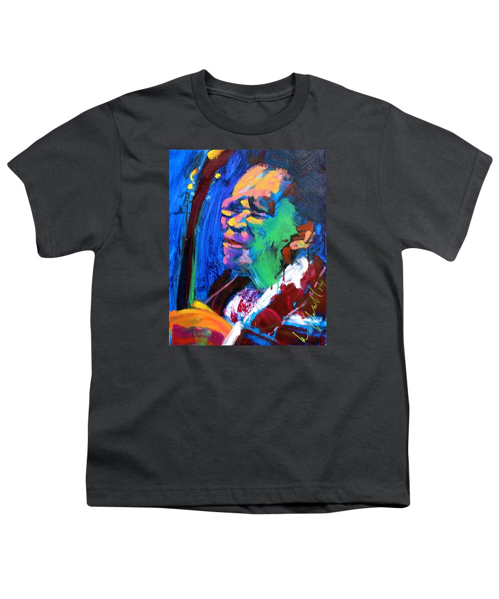 Bbking Youth T-Shirt featuring the painting B.B.King by Les Leffingwell