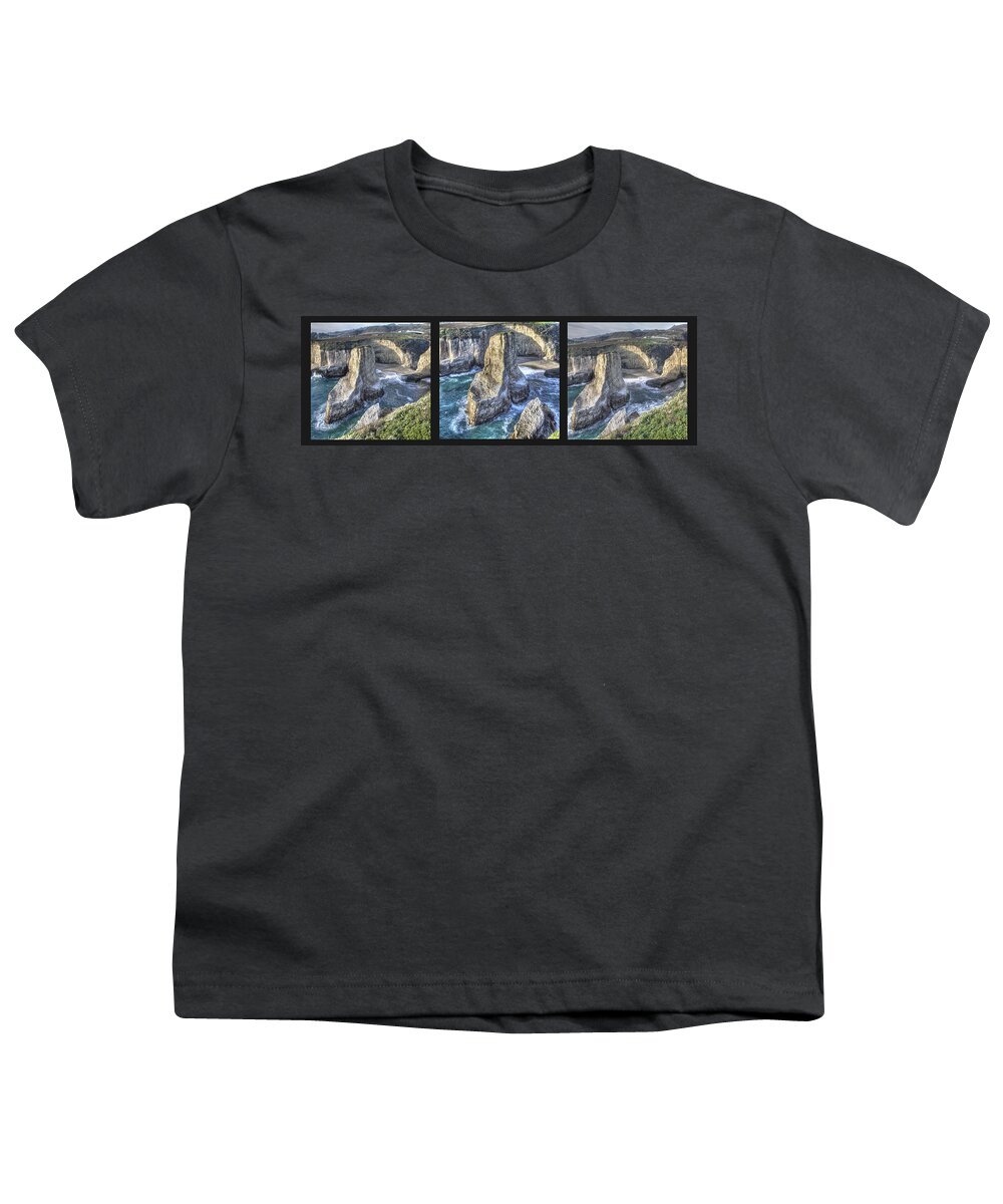 Beach Youth T-Shirt featuring the photograph Bluffs and Rock Monolith by SC Heffner