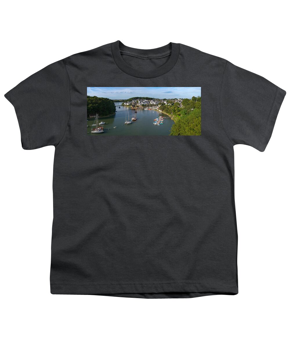 Photography Youth T-Shirt featuring the photograph Boats In The Sea, Le Bono, Gulf Of by Panoramic Images