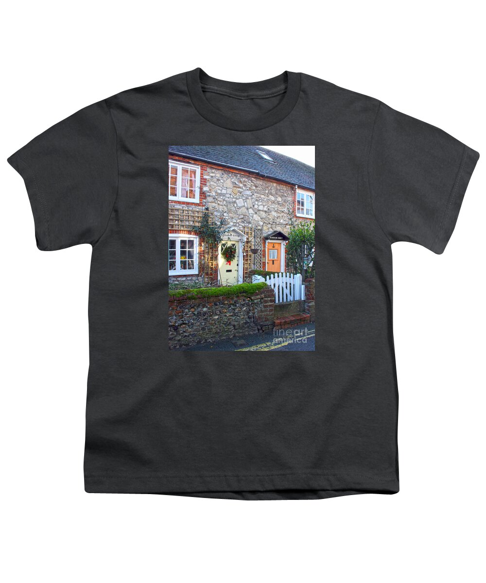 Bosham Youth T-Shirt featuring the photograph Bosham Cottages West Sussex by Terri Waters