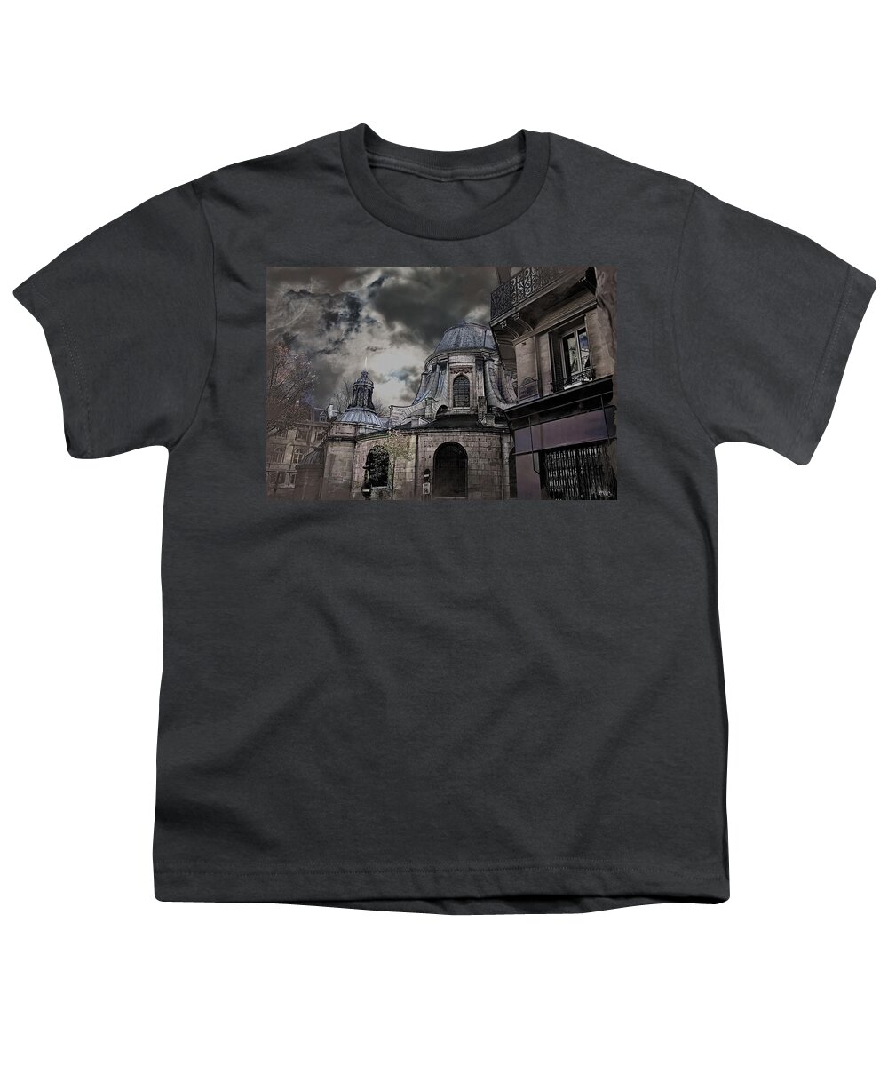 Arch Youth T-Shirt featuring the photograph Boulevard Saint Germain by Evie Carrier