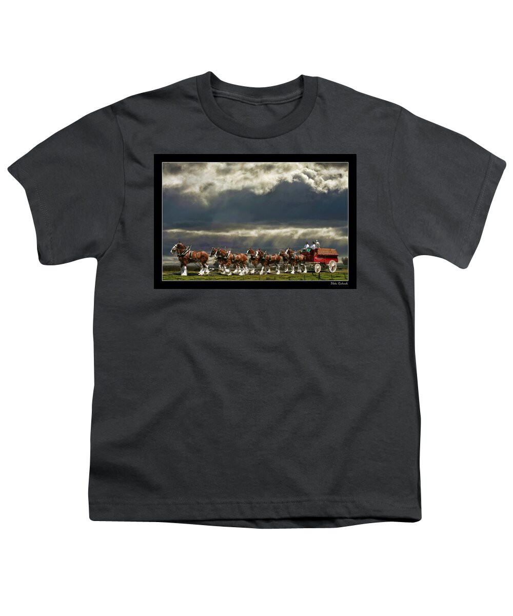 Budweiser Clydesdales Youth T-Shirt featuring the photograph Budweiser Clydesdales by Blake Richards