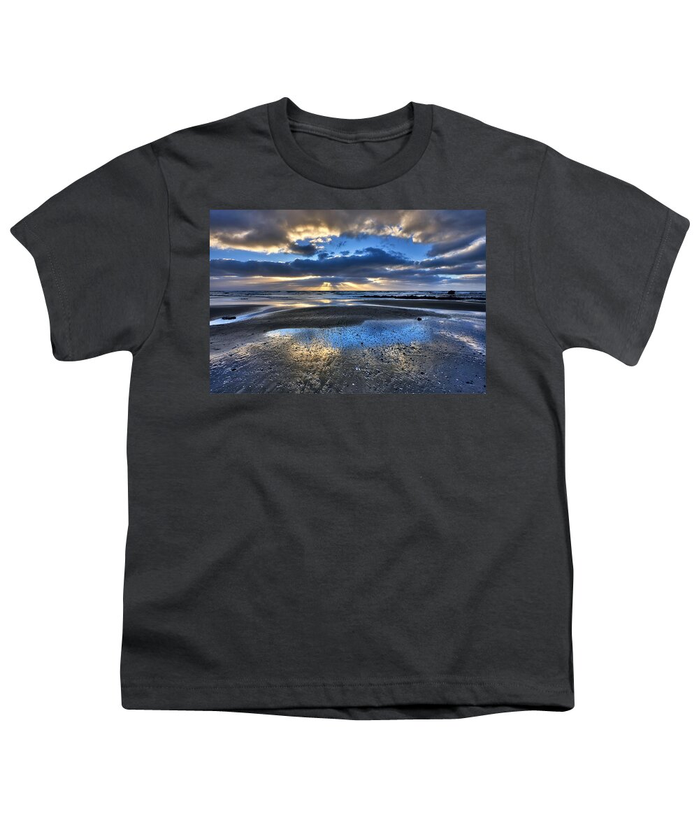 Morro Bay Youth T-Shirt featuring the photograph Bue Sky Reflections by Beth Sargent