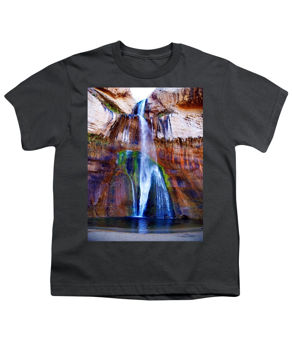 Escalante Youth T-Shirt featuring the photograph Calf Creek Falls by Tranquil Light Photography