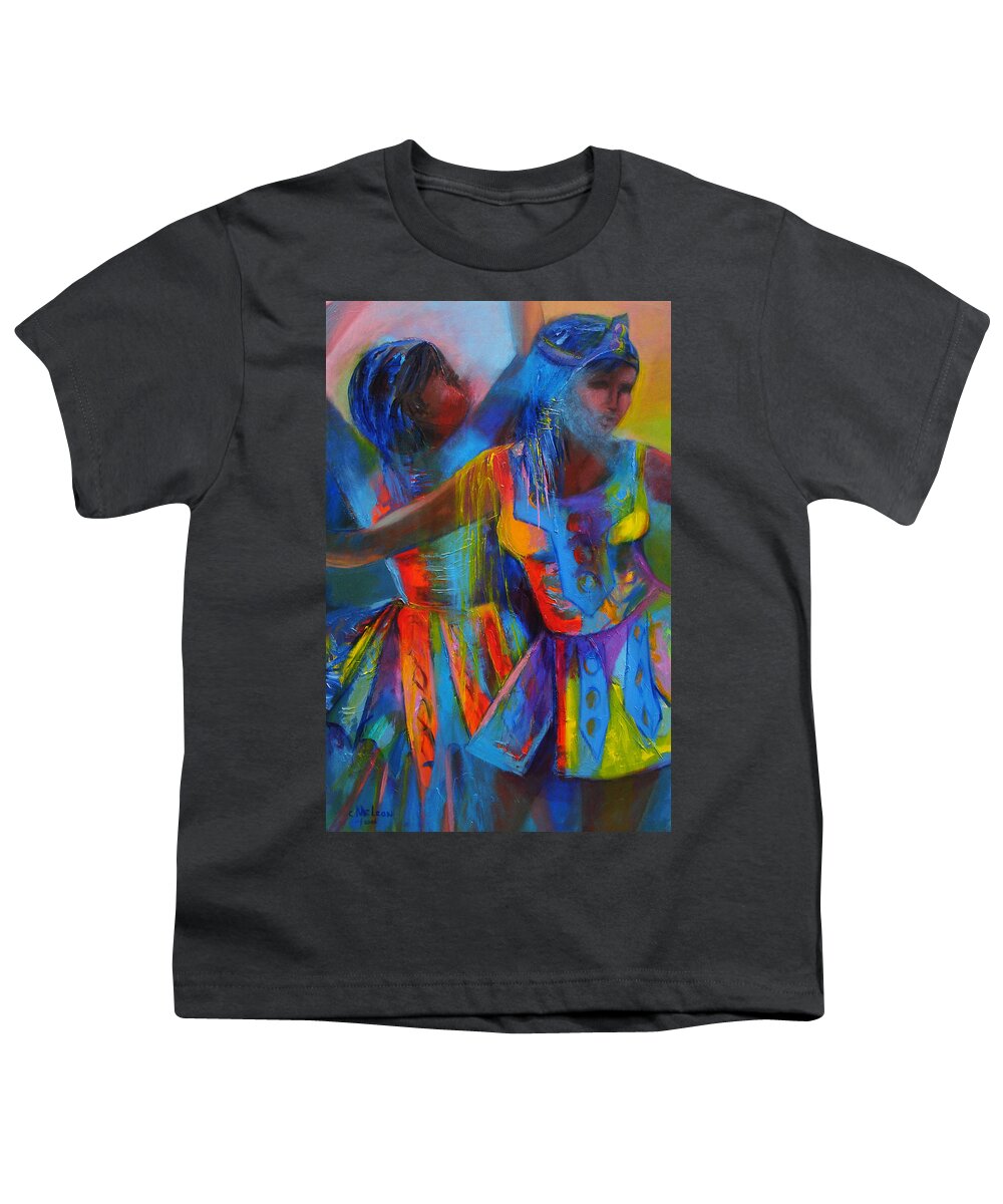 Abstract Youth T-Shirt featuring the painting Carnival Masqueraders by Cynthia McLean