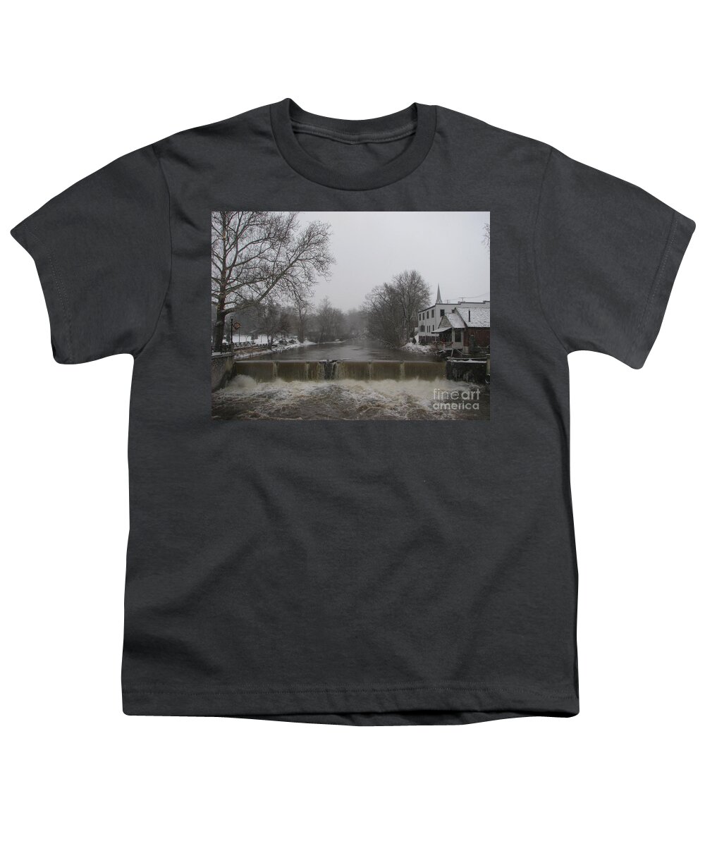 Chagrin Falls Youth T-Shirt featuring the photograph Chagrin Falls Xmas by Michael Krek