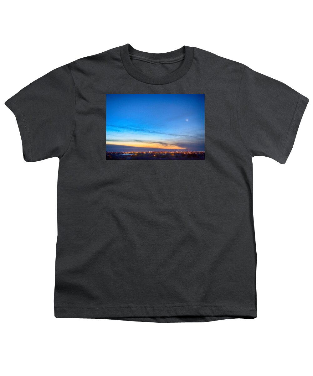 Venus Youth T-Shirt featuring the photograph City Lights and a Venus Morning Sky by James BO Insogna