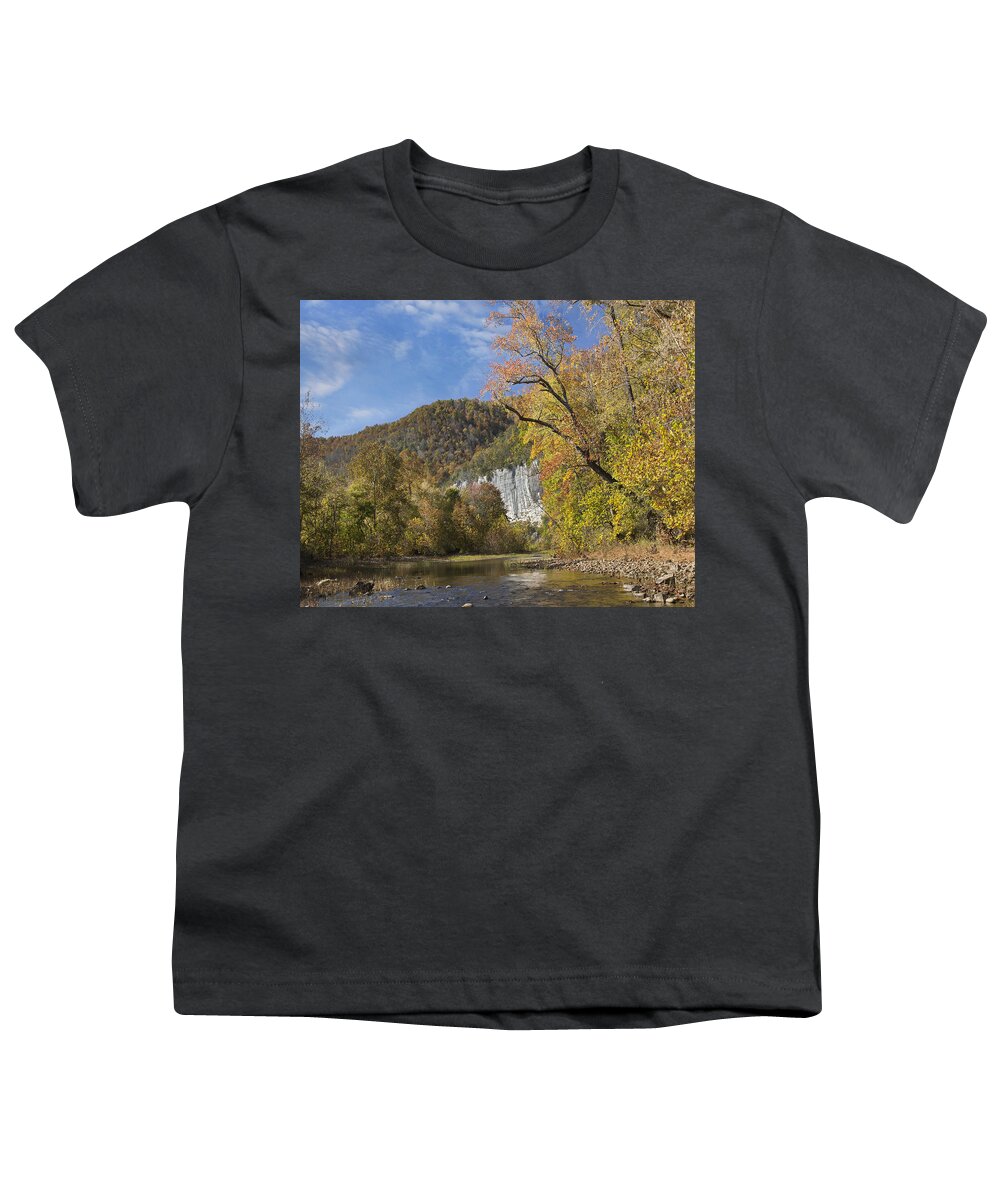 Tim Fitzharris Youth T-Shirt featuring the photograph Cliffs And River Roark Bluff Buffalo by Tim Fitzharris