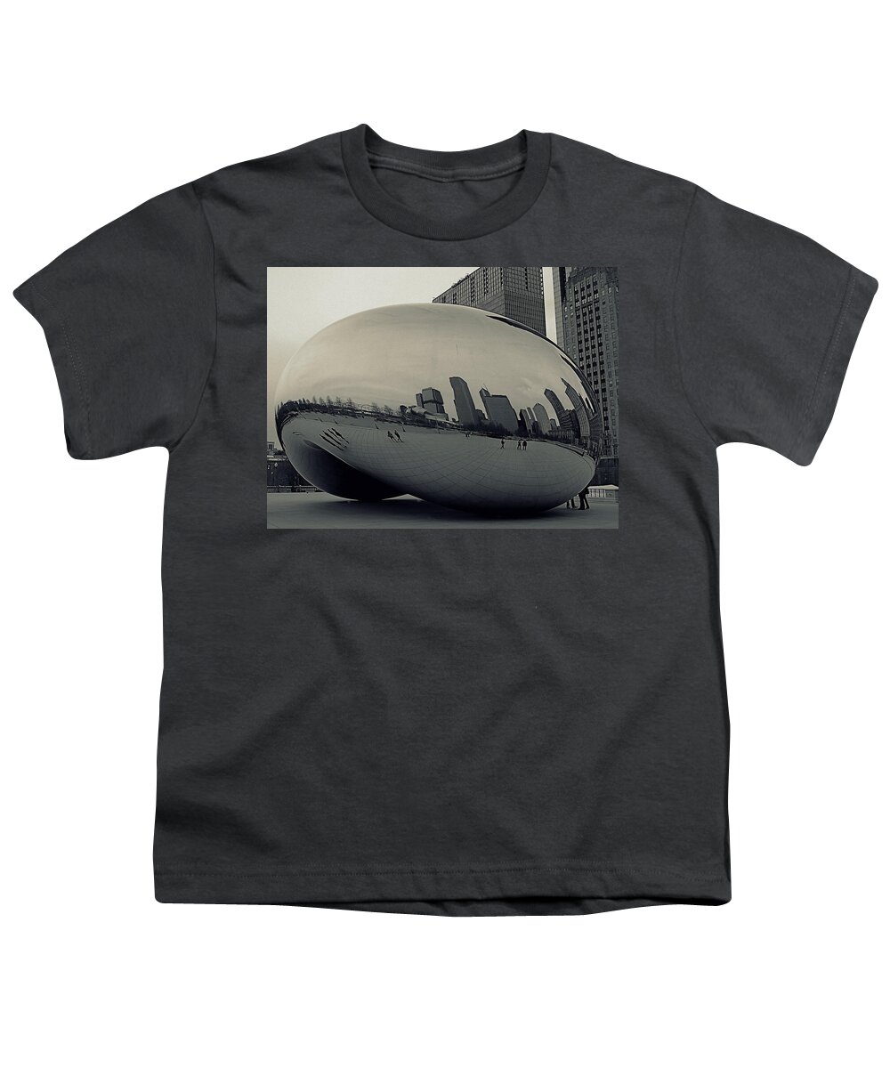 Cloud Gate Youth T-Shirt featuring the photograph Cloud Gate by Gia Marie Houck