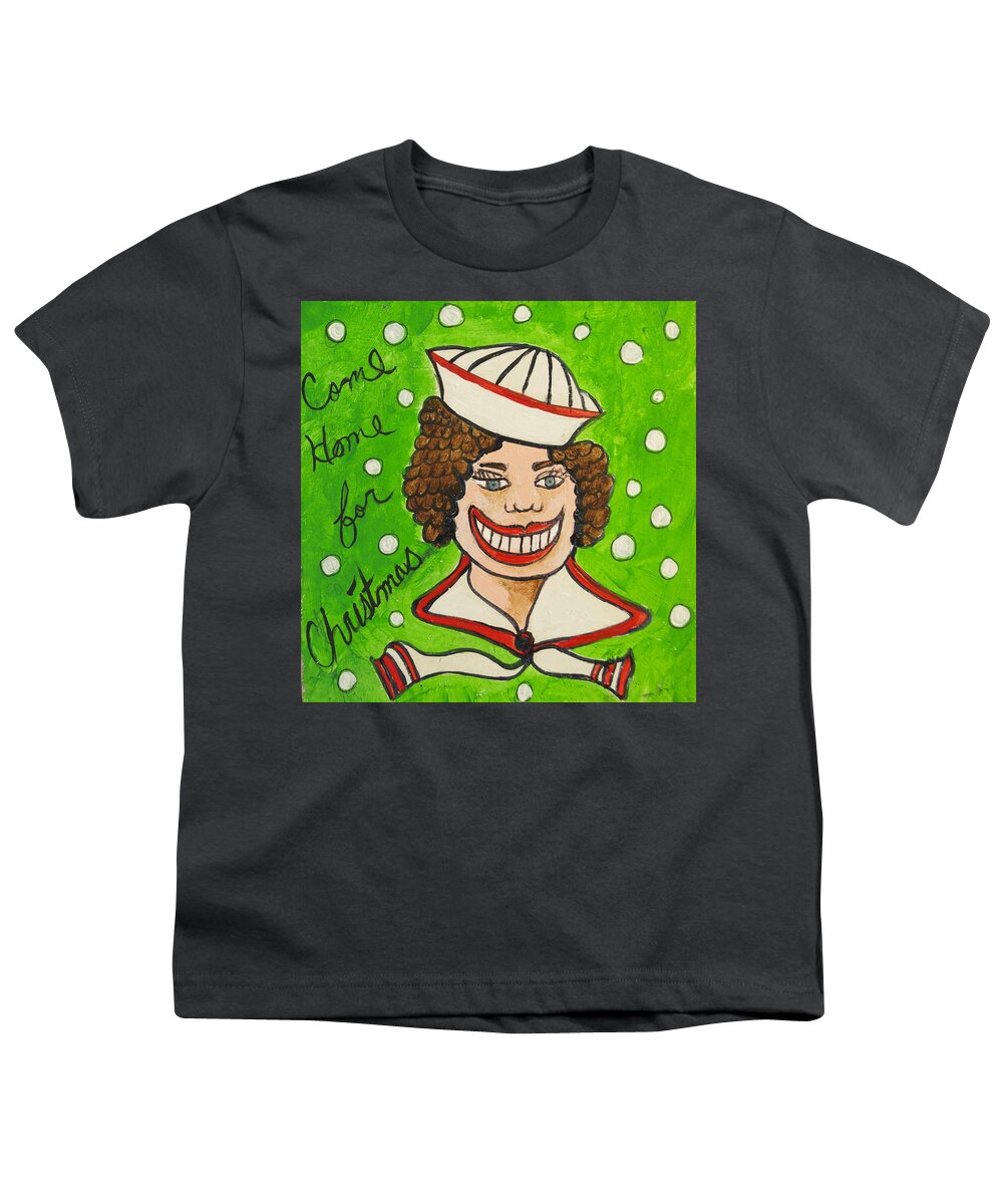 Christmas Youth T-Shirt featuring the painting Come home for Christmas Tillie by Patricia Arroyo