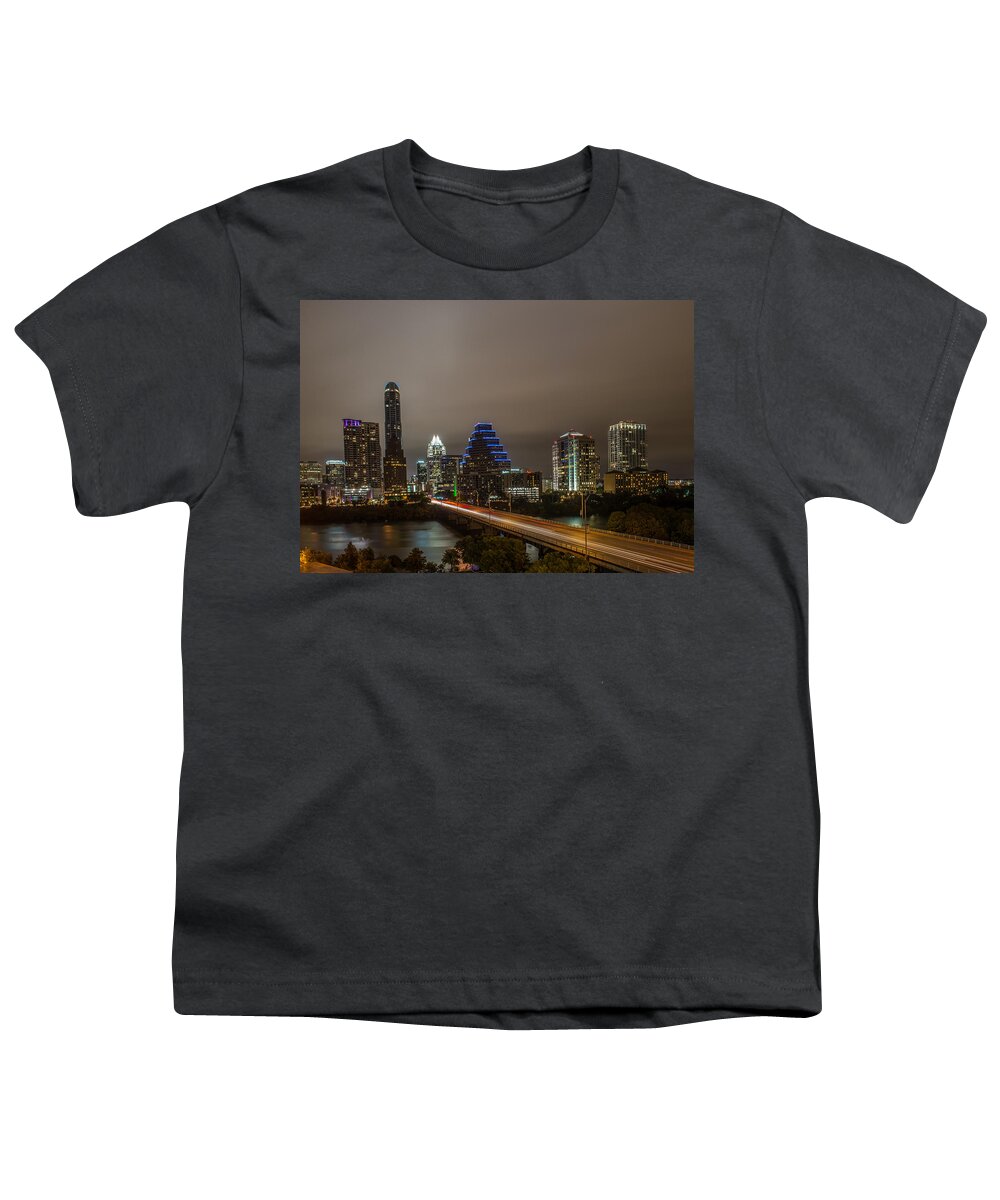 Austin Youth T-Shirt featuring the photograph Congress Avenue Bridge by David Downs