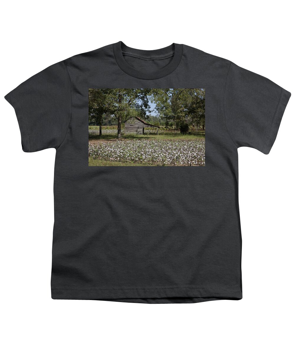 Alabama Youth T-Shirt featuring the photograph Cotton in Rural Alabama by Mountain Dreams