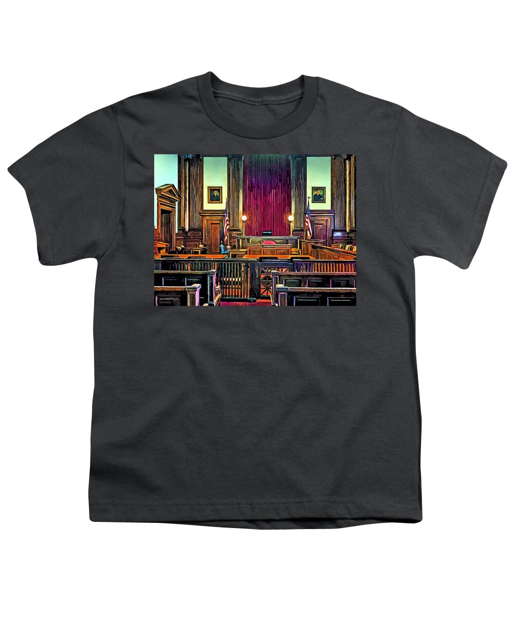 Court Youth T-Shirt featuring the photograph Courtroom by Susan Savad
