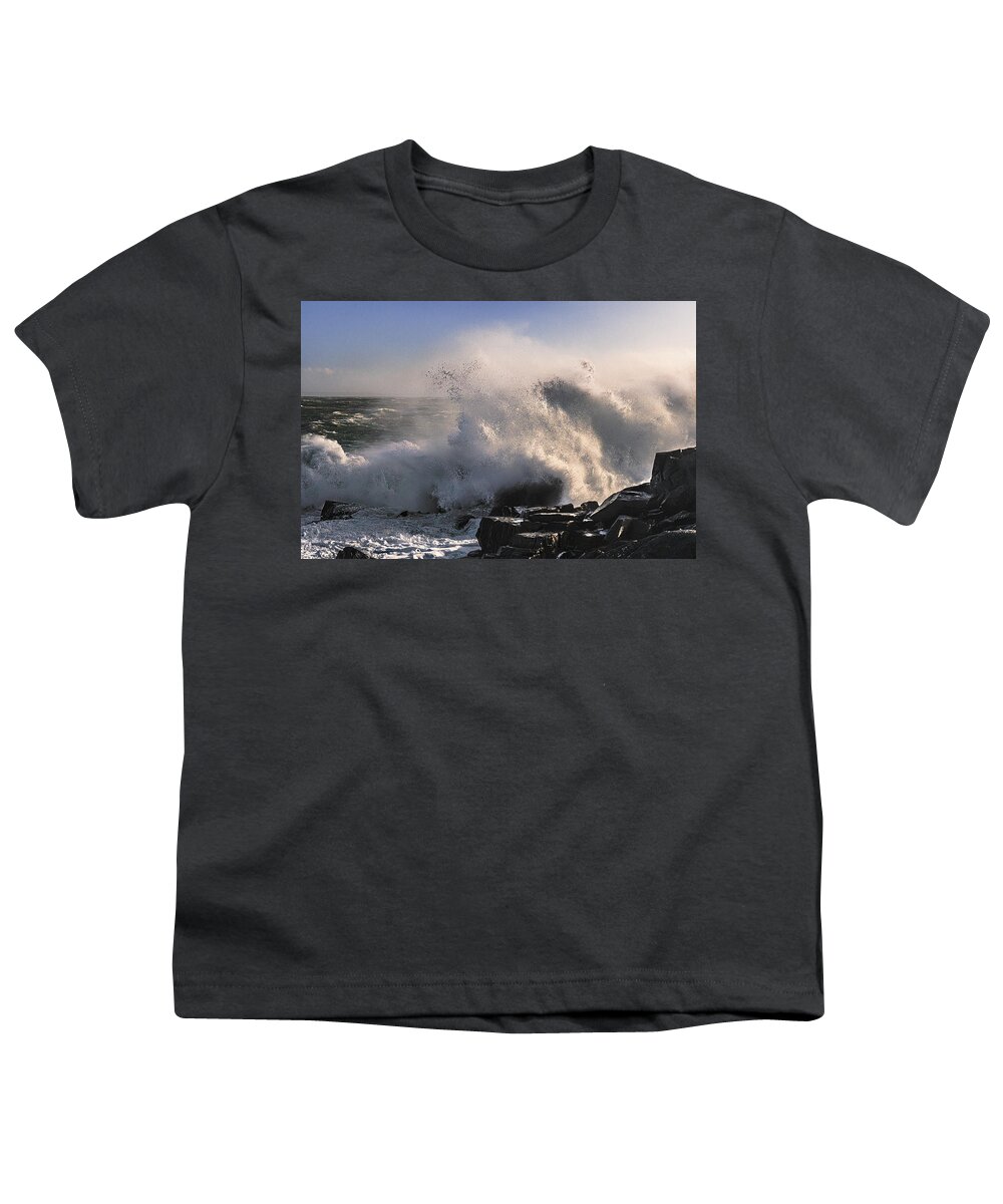 Crashing Surf Youth T-Shirt featuring the photograph Crashing Surf by Marty Saccone
