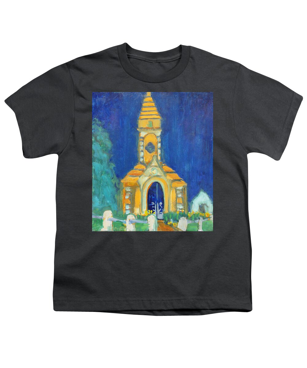 Crypt At Historic Oakland Cemetery Atlanta Georgia Youth T-Shirt featuring the painting Crypt at Historic Oakland Cemetery Atlanta Georgia by Anita Dale Livaditis