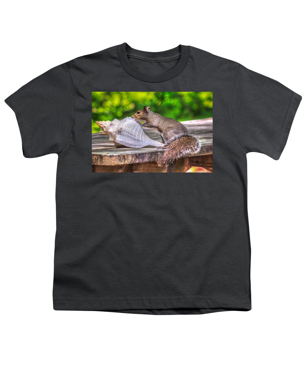 Squirrel Youth T-Shirt featuring the photograph Curious Squirrel by Traveler's Pics
