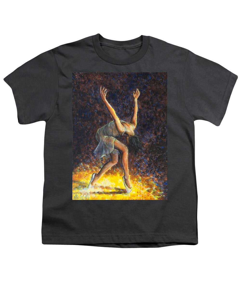 Dancer Youth T-Shirt featuring the painting Dancer VIII by Nik Helbig