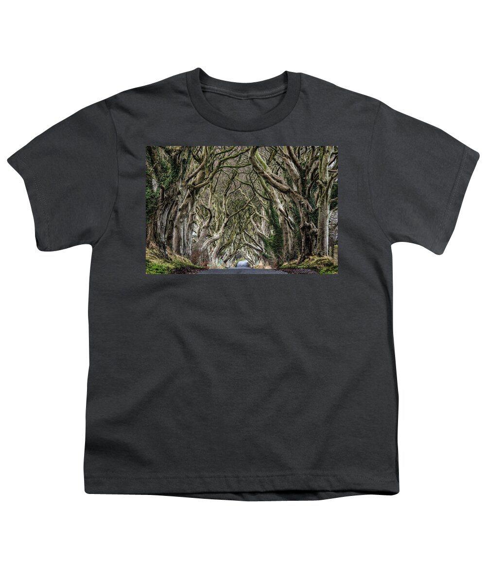 Dark Hedges Youth T-Shirt featuring the photograph Dark Hedges by Nigel R Bell