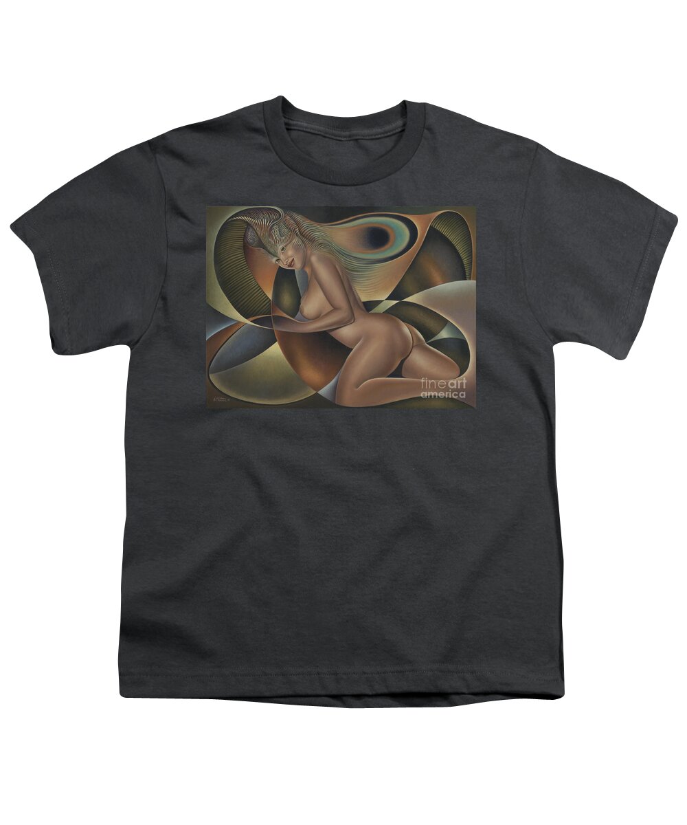 Nude-art Youth T-Shirt featuring the painting Dynamic Queen 4 by Ricardo Chavez-Mendez