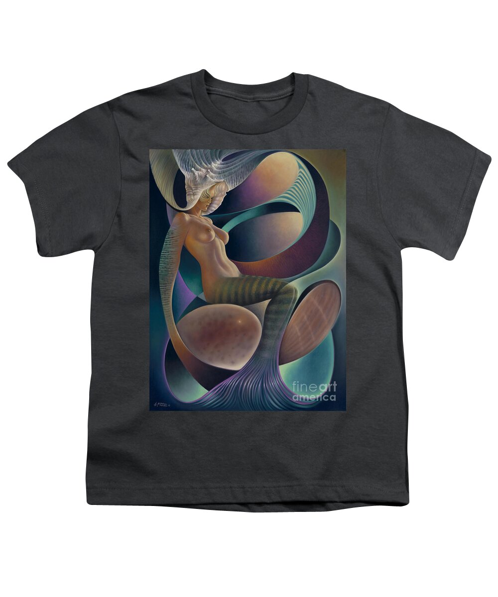 Nude-art Youth T-Shirt featuring the painting Dynamic Queen 6 by Ricardo Chavez-Mendez