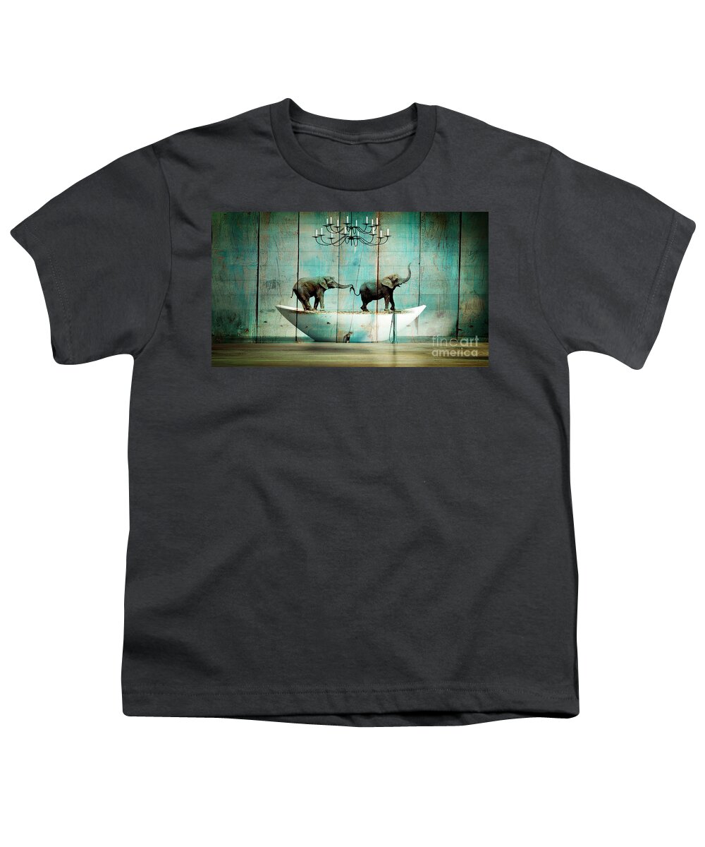 Blue Youth T-Shirt featuring the digital art Elefantos by Aimelle Ml