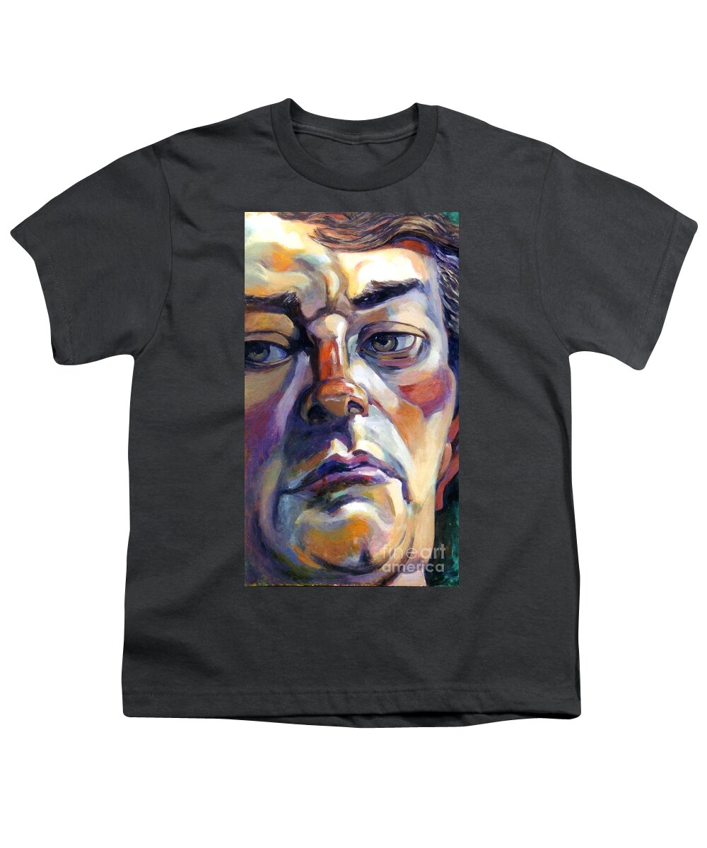 Large Face Painting Youth T-Shirt featuring the painting Face Of A Man by Stan Esson