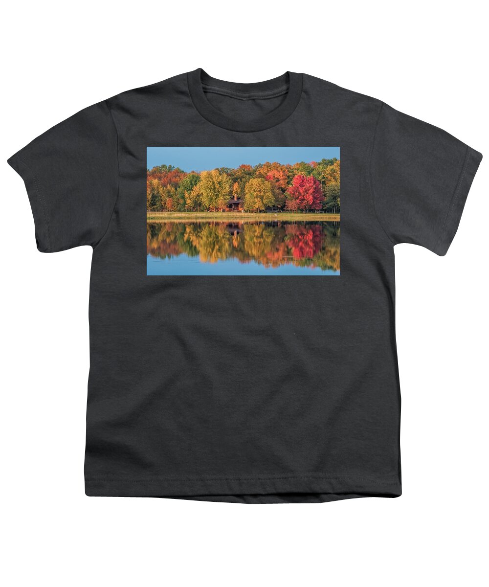 Picturesque Youth T-Shirt featuring the photograph Fall Colors in Cabin Country by Paul Freidlund