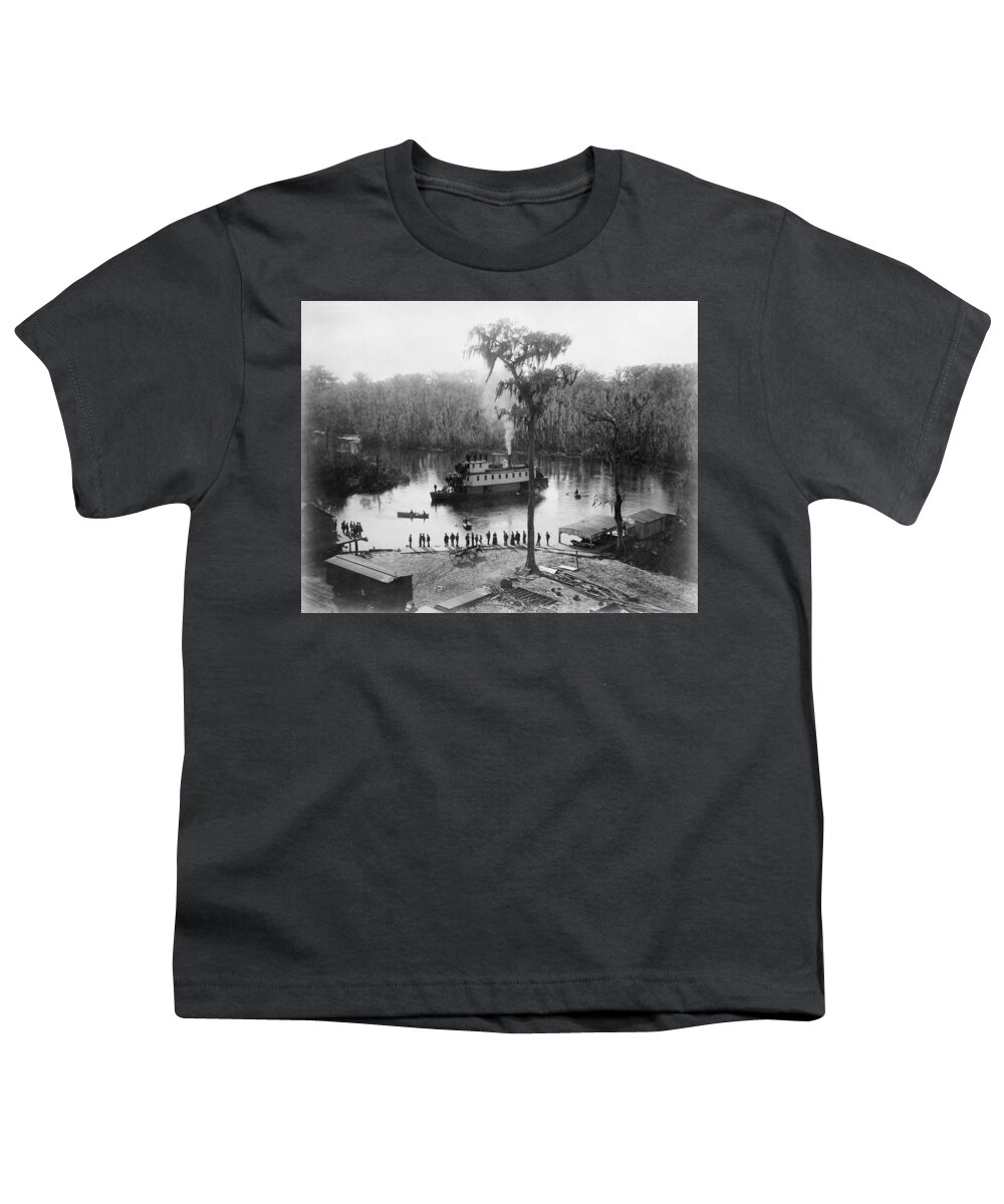1886 Youth T-Shirt featuring the photograph Florida Steamboat, C1886 by Granger
