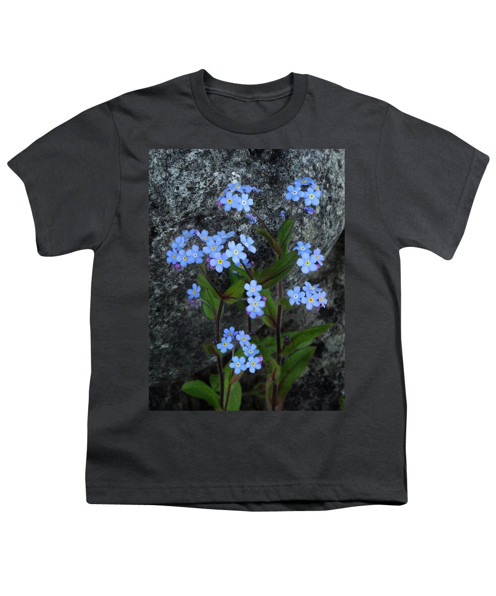 Forget-me-nots Youth T-Shirt featuring the photograph Forget-Me-Not Portrait by David T Wilkinson