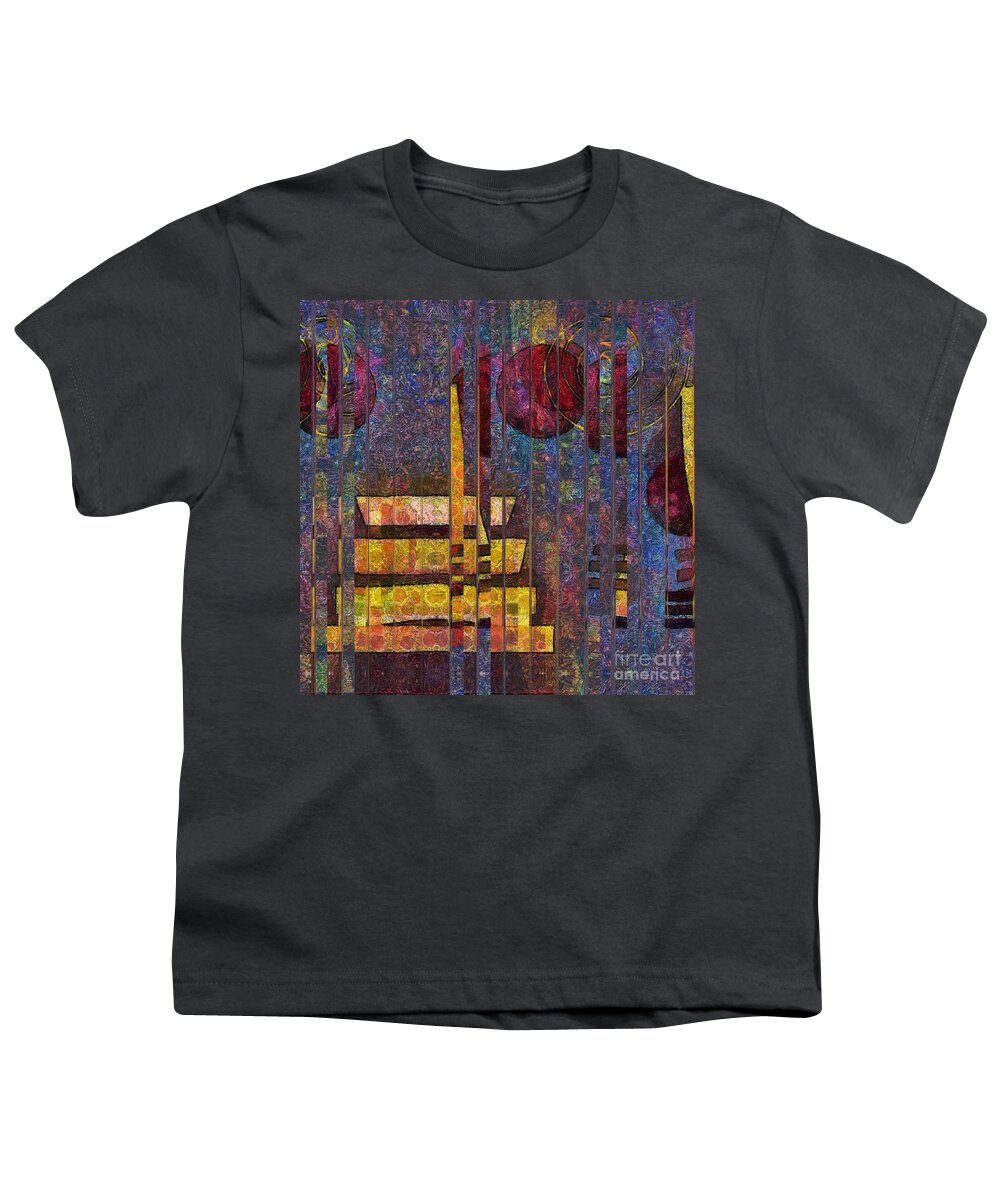 Forms Youth T-Shirt featuring the digital art Formes - 0101pkrdb by Variance Collections