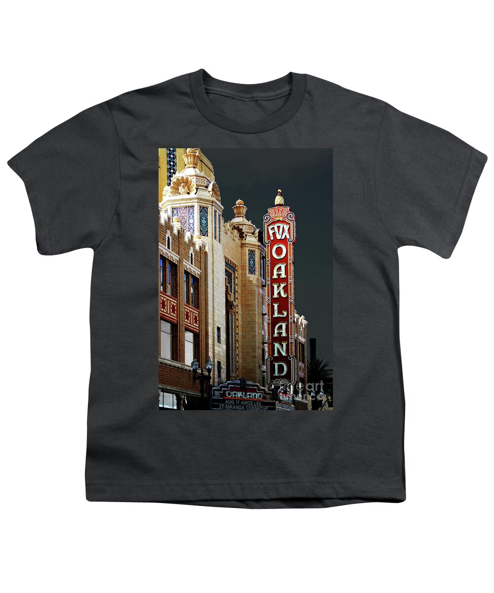 Wingsdomain Youth T-Shirt featuring the photograph Fox Theater . Oakland California by Wingsdomain Art and Photography