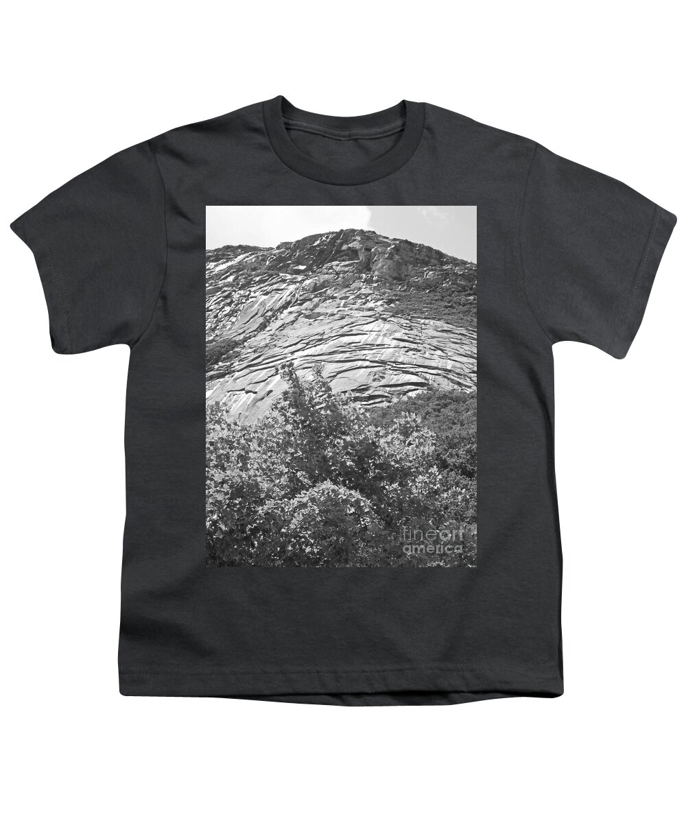 Bw Image Youth T-Shirt featuring the photograph Franconia Notch Mountain Face NH by Lizi Beard-Ward