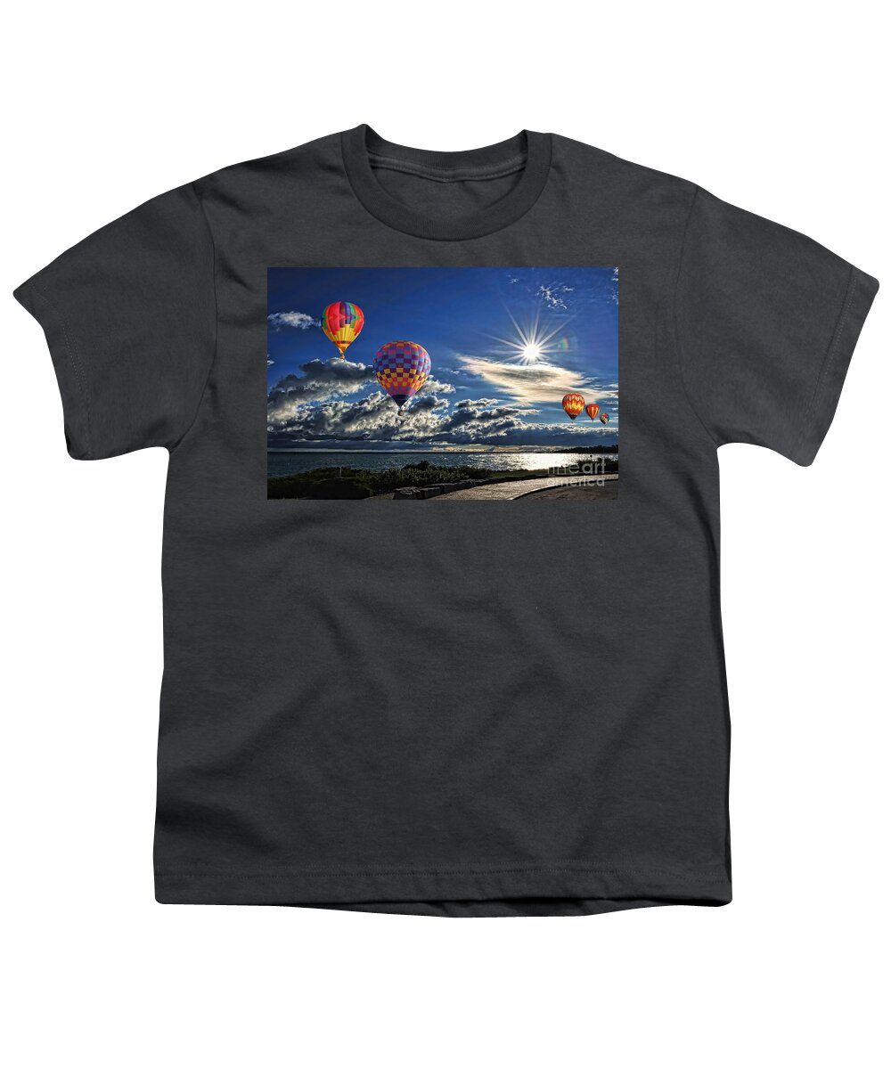 Hot Air Balloons Youth T-Shirt featuring the photograph Free As a Bird by Andrea Kollo