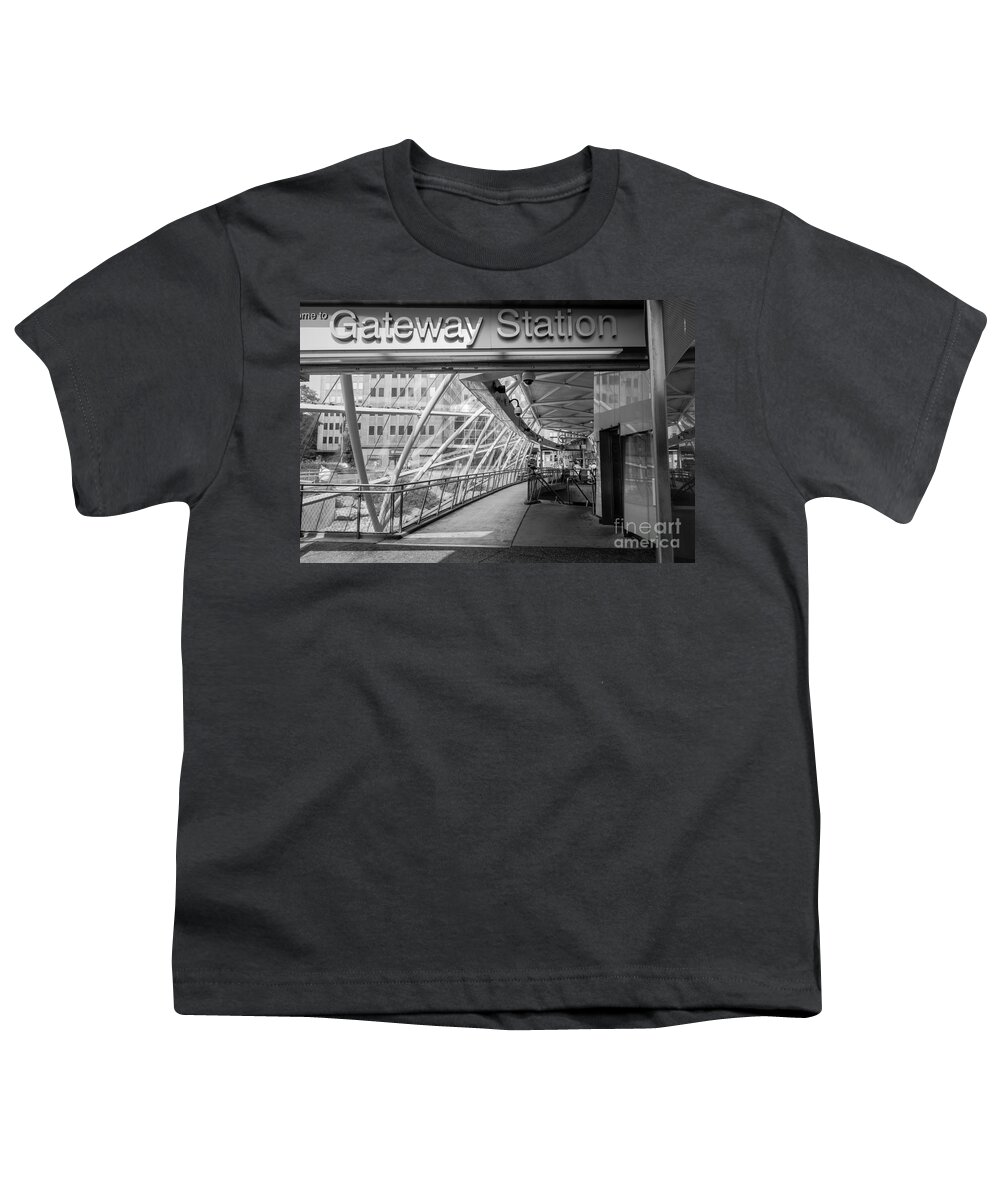 Arches Youth T-Shirt featuring the photograph Gateway T Station Pittsburgh by Amy Cicconi