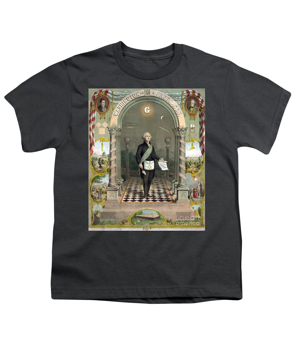 George Washington Youth T-Shirt featuring the photograph George Washington Freemason by Photo Researchers