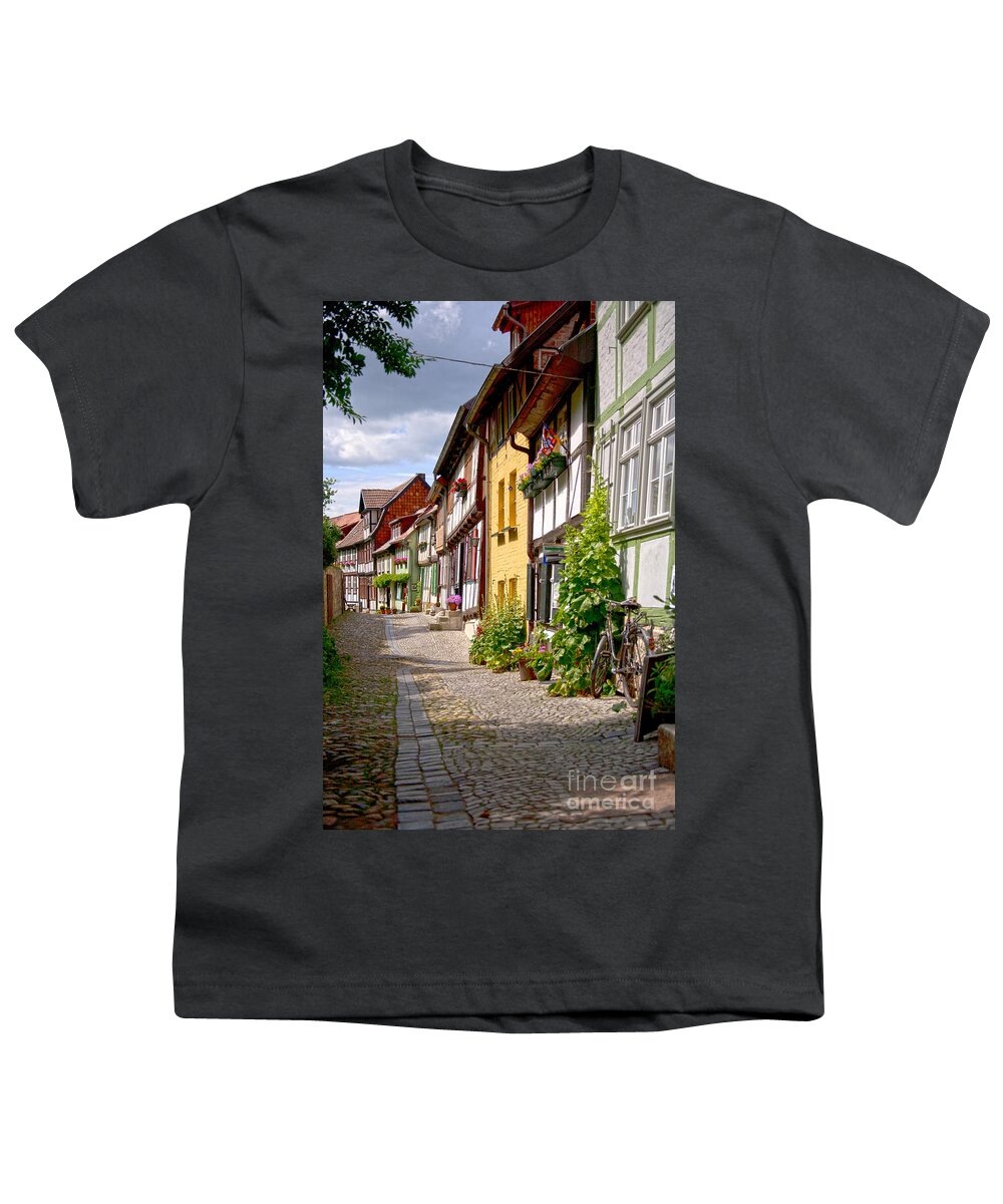 Quedlinburg Youth T-Shirt featuring the photograph German old village Quedlinburg by Heiko Koehrer-Wagner