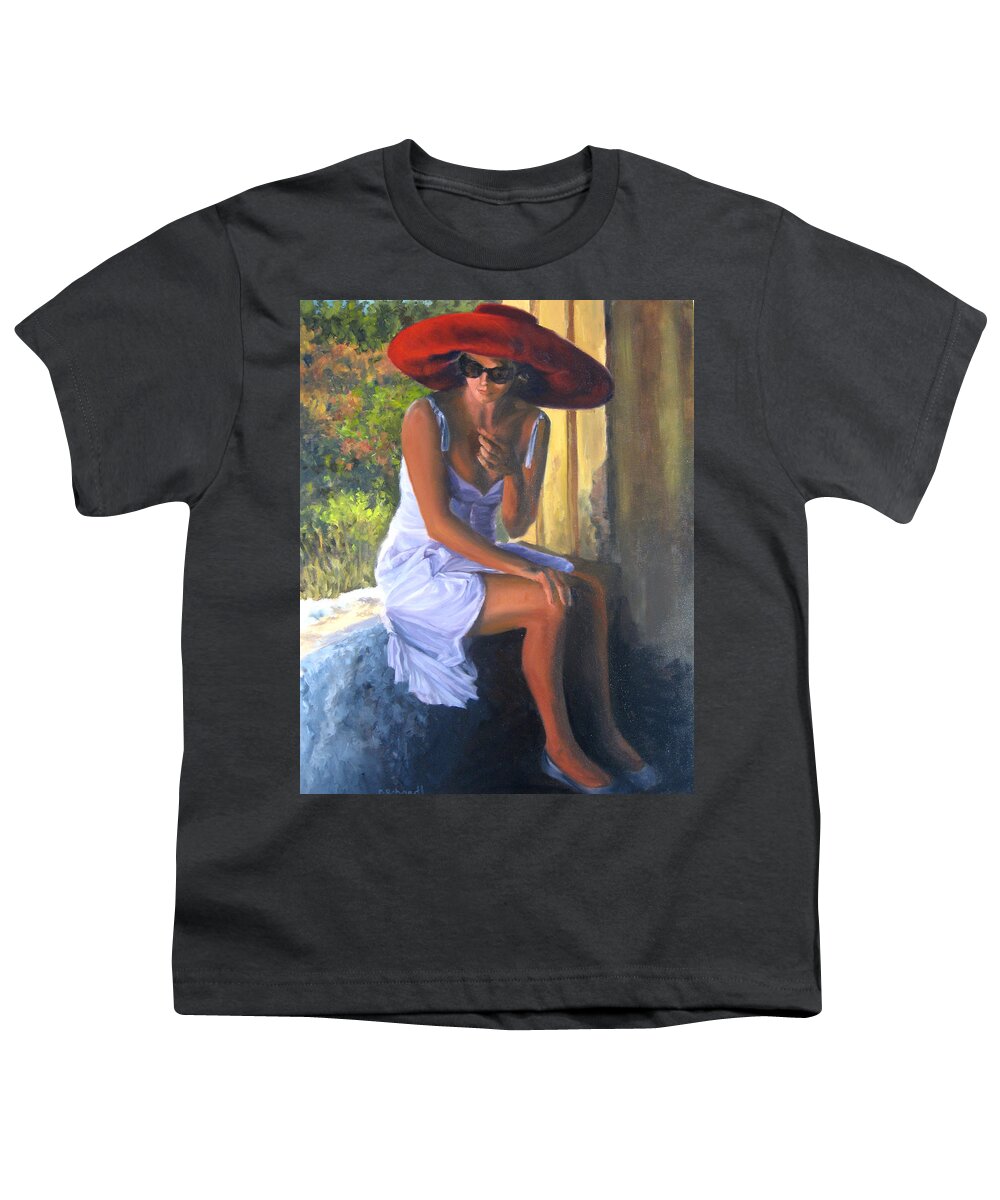 My Art Youth T-Shirt featuring the painting Glamour of a Red Hat by Connie Schaertl