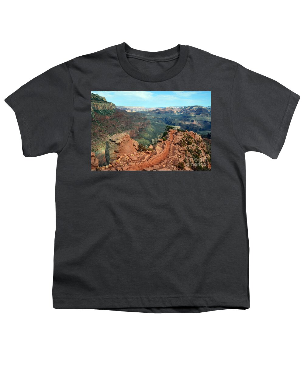 Travelpixpro Grand Canyon Youth T-Shirt featuring the photograph Grand Canyon National Park South Kaibab Trail by Shawn O'Brien