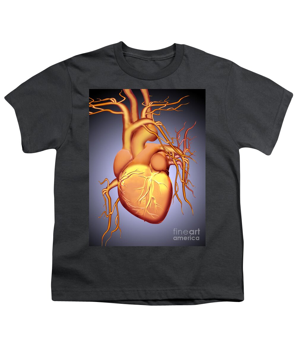 Warm Heart Youth T-Shirt featuring the photograph Graphic Illustration Of A Heart by Mike Agliolo