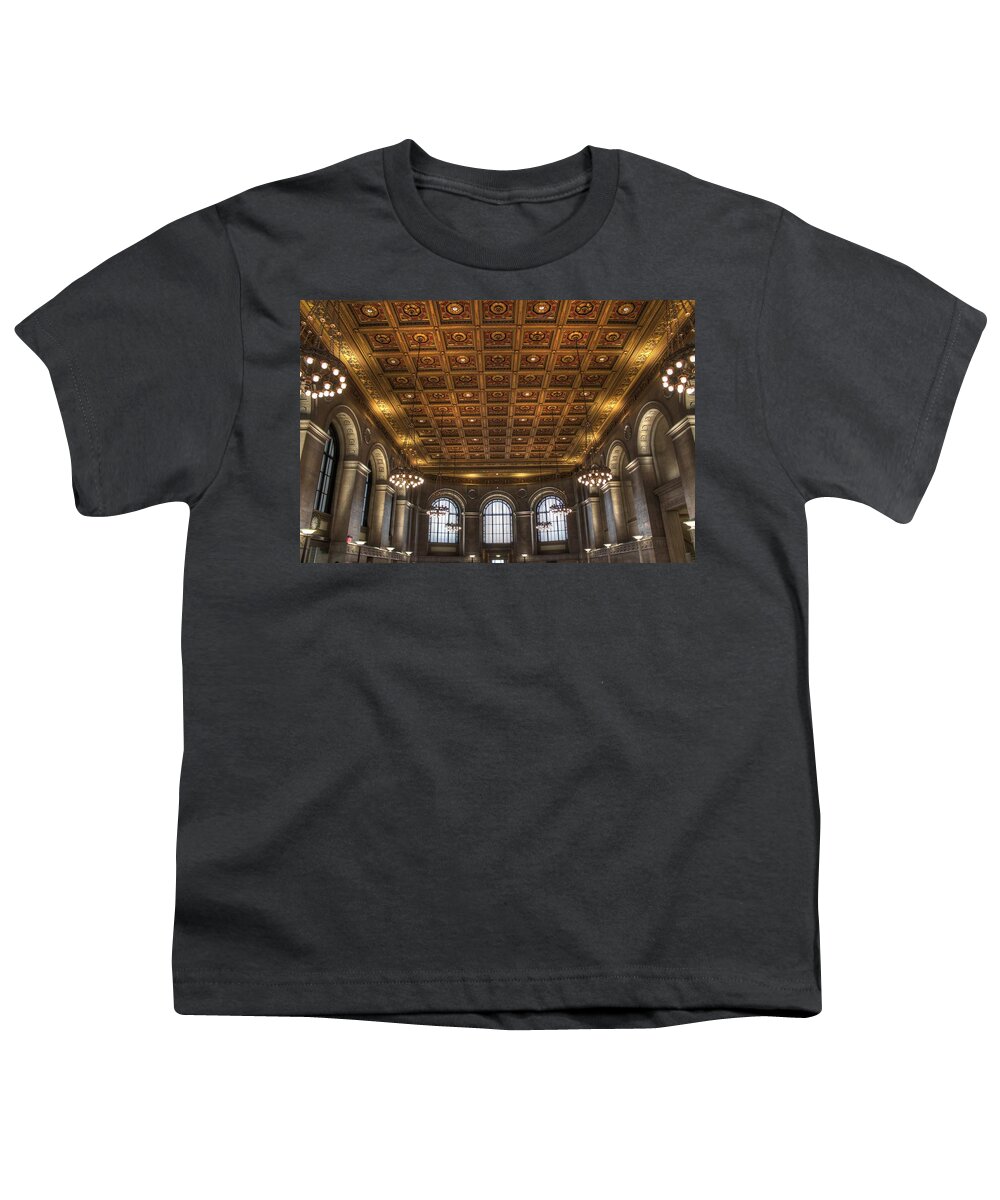 Library Youth T-Shirt featuring the photograph Great Hall St. Louis Central Library by Jane Linders