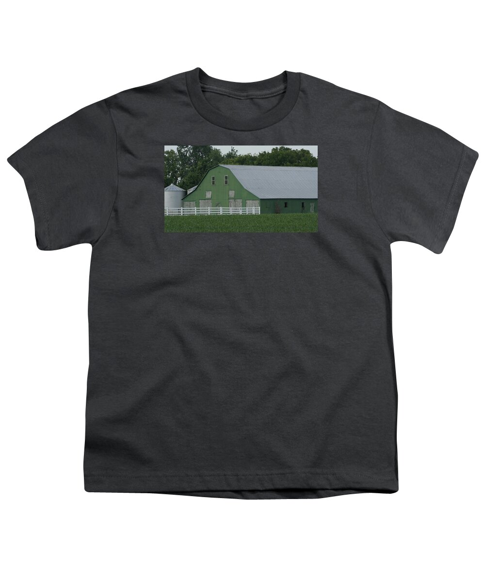 Barn Youth T-Shirt featuring the photograph Kentucky Green Barn by Valerie Collins