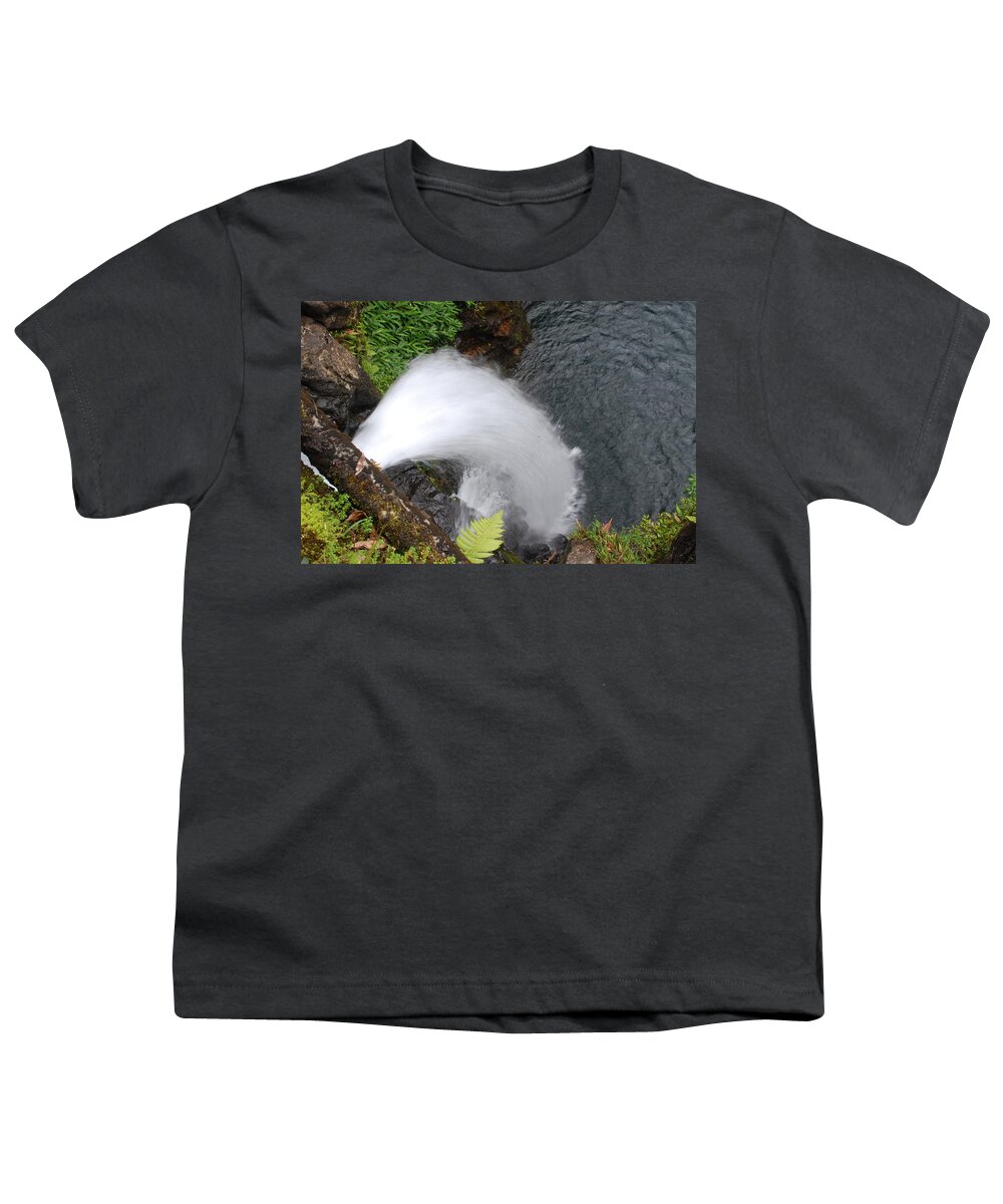 Maui Youth T-Shirt featuring the photograph Hana Waterfall by Amy Fose